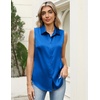 Zeagoo Womens Satin Blouse Sleeveless Silk Tank Tops Button Down Shirts Business Casual Outfits 2026(Royal Blue)