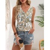 Zeagoo Womens Tank Tops 2026 Summer Sleeveless Loose Fit Tops V Neck Pleated Trendy Fashion Business Casual Shirts(Mz453 Boho)