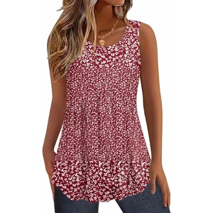 Zeagoo Womens Summer Tank Tops Sleeveless Babydoll Tops Loose Fit Tunic Blouses Crew Neck Flowy Shirts S-3XL(Floral)
