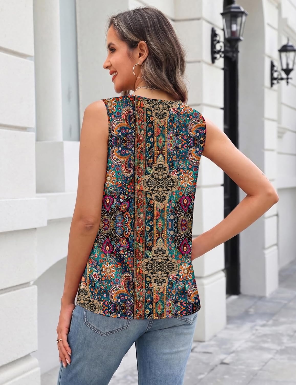 image:imageZeagoo Silk Satin Tank Tops for Women V Neck Business Work Blouses Summer Dressy Casual Sleeveless ShirtsMz721