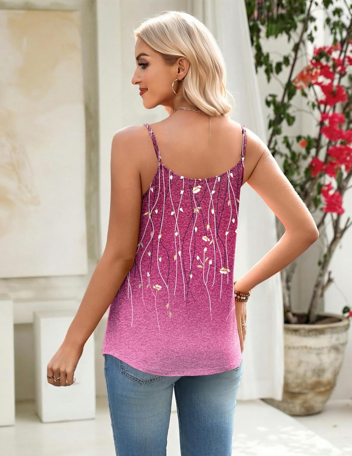 image:imageZeagoo Sleeveless Summer Top Cute Flowy Peplum Camisole Spring Spaghetti Strap Shirts for Women Trendy