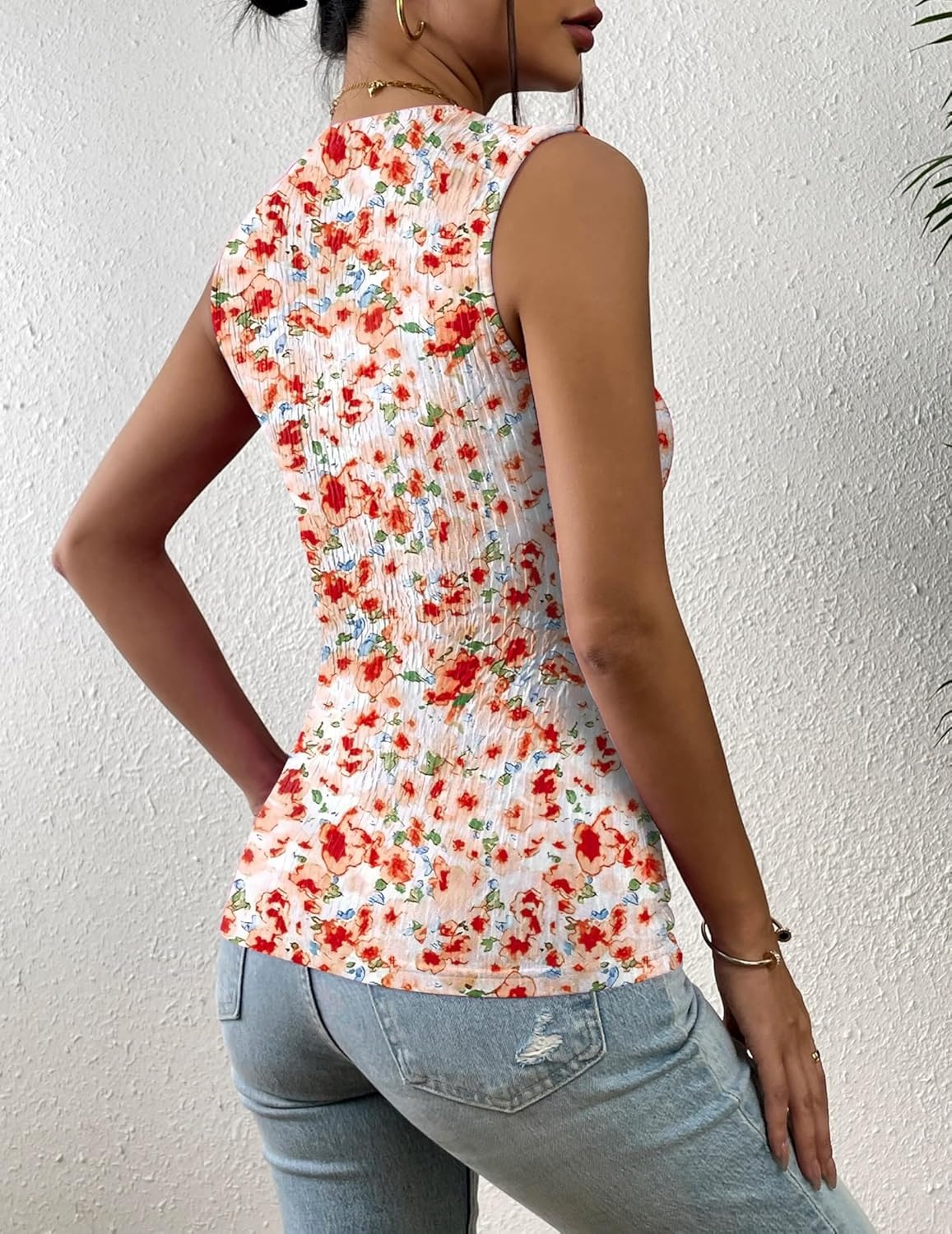 image:imageZeagoo Womens High Neck Slim Basic Tank Top Fitted Knit Textured Sleeveless Shirts