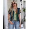 Zeagoo Button Down Shirts for Women Short Sleeve Tops V Neck Collar Blouses Business Casual Outfits(Cx289)