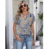 Zeagoo Button Down Shirts for Women Short Sleeve Tops V Neck Collar Blouses Business Casual Outfits(Mz919)