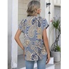 Zeagoo Button Down Shirts for Women Short Sleeve Tops V Neck Collar Blouses Business Casual Outfits(Mz919)
