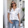 Zeagoo Button Down Shirts for Women Short Sleeve Tops V Neck Collar Blouses Business Casual Outfits(Sp106)