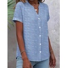 Zeagoo Button Down Shirts for Women Short Sleeve Tops V Neck Collar Blouses Business Casual Outfits(Tz273)