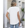 Zeagoo Button Down Shirts for Women Short Sleeve Tops V Neck Collar Blouses Business Casual Outfits(White)