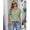 Zeagoo Button Down Shirts for Women Short Sleeve Tops V Neck Collar Blouses Business Casual Outfits(Xh534)