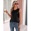 Zeagoo Camisole Top for Woman Silk Satin Crew Neck Dressy Sleeveless Blouses Summer Business Casual Outfits(Black)