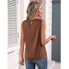 Zeagoo Camisole Top for Woman Silk Satin Crew Neck Dressy Sleeveless Blouses Summer Business Casual Outfits(Brown)