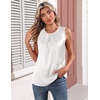 Zeagoo Camisole Top for Woman Silk Satin Crew Neck Dressy Sleeveless Blouses Summer Business Casual Outfits(White)