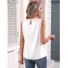Zeagoo Camisole Top for Woman Silk Satin Crew Neck Dressy Sleeveless Blouses Summer Business Casual Outfits(White)