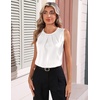 Zeagoo Camisole Top for Woman Silk Satin Crew Neck Dressy Sleeveless Blouses Summer Business Casual Outfits(White)