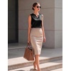 Zeagoo Silk Satin Tank Tops for Women V Neck Business Work Blouses Summer Dressy Casual Sleeveless Shirts(Black)