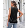 Zeagoo Silk Satin Tank Tops for Women V Neck Business Work Blouses Summer Dressy Casual Sleeveless Shirts(Black)