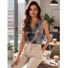 Zeagoo Silk Satin Tank Tops for Women V Neck Business Work Blouses Summer Dressy Casual Sleeveless Shirts(Cx278)