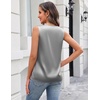 Zeagoo Silk Satin Tank Tops for Women V Neck Business Work Blouses Summer Dressy Casual Sleeveless Shirts(Gray)