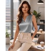 Zeagoo Silk Satin Tank Tops for Women V Neck Business Work Blouses Summer Dressy Casual Sleeveless Shirts(Gray)
