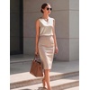 Zeagoo Silk Satin Tank Tops for Women V Neck Business Work Blouses Summer Dressy Casual Sleeveless Shirts(Light Champagne)