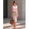Zeagoo Silk Satin Tank Tops for Women V Neck Business Work Blouses Summer Dressy Casual Sleeveless Shirts(Light Pink)