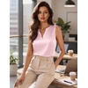 Zeagoo Silk Satin Tank Tops for Women V Neck Business Work Blouses Summer Dressy Casual Sleeveless Shirts(Light Pink)