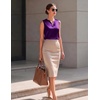Zeagoo Silk Satin Tank Tops for Women V Neck Business Work Blouses Summer Dressy Casual Sleeveless Shirts(Purple)