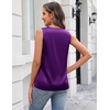 Zeagoo Silk Satin Tank Tops for Women V Neck Business Work Blouses Summer Dressy Casual Sleeveless Shirts(Purple)