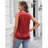 Zeagoo Silk Satin Tank Tops for Women V Neck Business Work Blouses Summer Dressy Casual Sleeveless Shirts(Red)