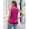 Zeagoo Silk Satin Tank Tops for Women V Neck Business Work Blouses Summer Dressy Casual Sleeveless Shirts(Rose Red)