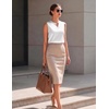 Zeagoo Silk Satin Tank Tops for Women V Neck Business Work Blouses Summer Dressy Casual Sleeveless Shirts(White)