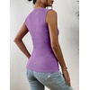 Zeagoo Summer Tank Tops for Women Sleeveless High Neck Ribbed Tank Tops Basic Slim Fitted Shirts,Z-Purple,S-XXL, Small