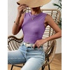 Zeagoo Summer Tank Tops for Women Sleeveless High Neck Ribbed Tank Tops Basic Slim Fitted Shirts,Z-Purple,S-XXL, Small