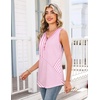 Zeagoo Tank Tops for Women 2026 Summer Top Henley Shirts Dressy Casual Loose Fit V-Neck Button Down Sleeveless Tshirt Blouse(Tz300)