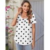Zeagoo Women Tunic Tops Dressy Casual Summer Short Sleeve Shirts Floral Loose Fit Pleated Boho Top S-XXL(Jh592- Polka Dots)