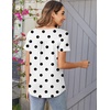 Zeagoo Women Tunic Tops Dressy Casual Summer Short Sleeve Shirts Floral Loose Fit Pleated Boho Top S-XXL(Jh592- Polka Dots)