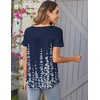Zeagoo Women Tunic Tops Dressy Casual Summer Short Sleeve Shirts Floral Loose Fit Pleated Boho Top S-XXL(Sf119- Navy Blue Flowers)
