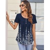 Zeagoo Women Tunic Tops Dressy Casual Summer Short Sleeve Shirts Floral Loose Fit Pleated Boho Top S-XXL(Sf119- Navy Blue Flowers)