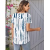 Zeagoo Women Tunic Tops Dressy Casual Summer Short Sleeve Shirts Floral Loose Fit Pleated Boho Top S-XXL(Zr229- White Blue)