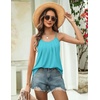 Zeagoo Womens Camisole Tank Tops Summer Adjustable Spaghetti Strap Loose Flowy Sleeveless Shirts Beach Vacation Clothes(Peacock Blue)