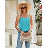 Zeagoo Womens Camisole Tank Tops Summer Adjustable Spaghetti Strap Loose Flowy Sleeveless Shirts Beach Vacation Clothes(Peacock Blue)