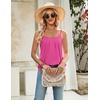 Zeagoo Womens Camisole Tank Tops Summer Adjustable Spaghetti Strap Loose Flowy Sleeveless Shirts Beach Vacation Clothes(Rose Red)