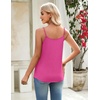 Zeagoo Womens Camisole Tank Tops Summer Adjustable Spaghetti Strap Loose Flowy Sleeveless Shirts Beach Vacation Clothes(Rose Red)