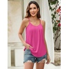 Zeagoo Womens Camisole Tank Tops Summer Adjustable Spaghetti Strap Loose Flowy Sleeveless Shirts Beach Vacation Clothes(Rose Red)