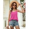 Zeagoo Womens Camisole Tank Tops Summer Adjustable Spaghetti Strap Loose Flowy Sleeveless Shirts Beach Vacation Clothes(Rose Red)