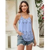Zeagoo Womens Camisole Tank Tops Summer Adjustable Spaghetti Strap Loose Flowy Sleeveless Shirts Beach Vacation Clothes(Sf166)
