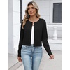 Zeagoo Women’s Cropped Cardigan Sweaters 2026 Button Down Long Sleeve Knit Bolero Shrugs for Dresses(01-black)