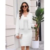 Zeagoo Women’s Cropped Cardigan Sweaters 2026 Button Down Long Sleeve Knit Bolero Shrugs for Dresses(01-white)
