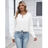 Zeagoo Women’s Cropped Cardigan Sweaters 2026 Button Down Long Sleeve Knit Bolero Shrugs for Dresses(01-white)