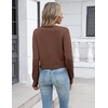 Zeagoo Women’s Cropped Cardigan Sweaters 2026 Button Down Long Sleeve Knit Bolero Shrugs for Dresses(Brown)